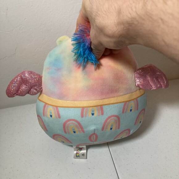 Squishmallows Rainbow Unicorn Pig with Wings & Mohawk - 8" Plush - Used - Picture 3 of 10